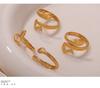 Trendy Openable Gold Snake Shape Titanium Steel Couple Ring - Non-fading, Light Luxury, French Retro Style