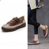 New Large-sized Retro Single Shoes for Women with Flat Round Toe Soft Sole and Low Top