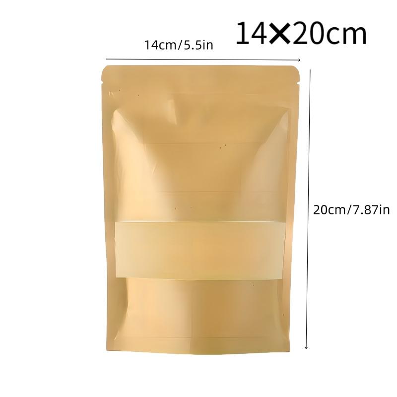 

10 шт. пакетов для еды с застежкой-молнией, крафт-бумага, пакет с окошком, стоячий подарок, сухофрукты, чай, упаковка, пакеты, самозапечатывающиеся пакеты с застежкой-молнией 14x20cm 10pcs