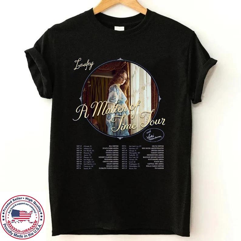 Laufey Тур A Matter of Time Североамериканский Полный размер S-5XL AD471 Унисекс Футболка S