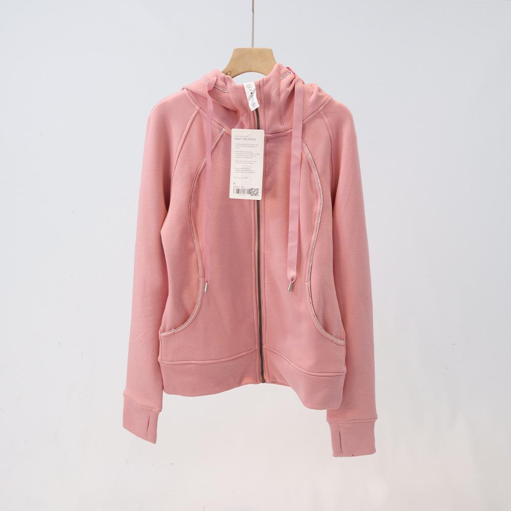 

Женский приталенный кардиган-худи для йоги с плюшевой подкладкой на осень и зиму Size 4: 90-100 jin