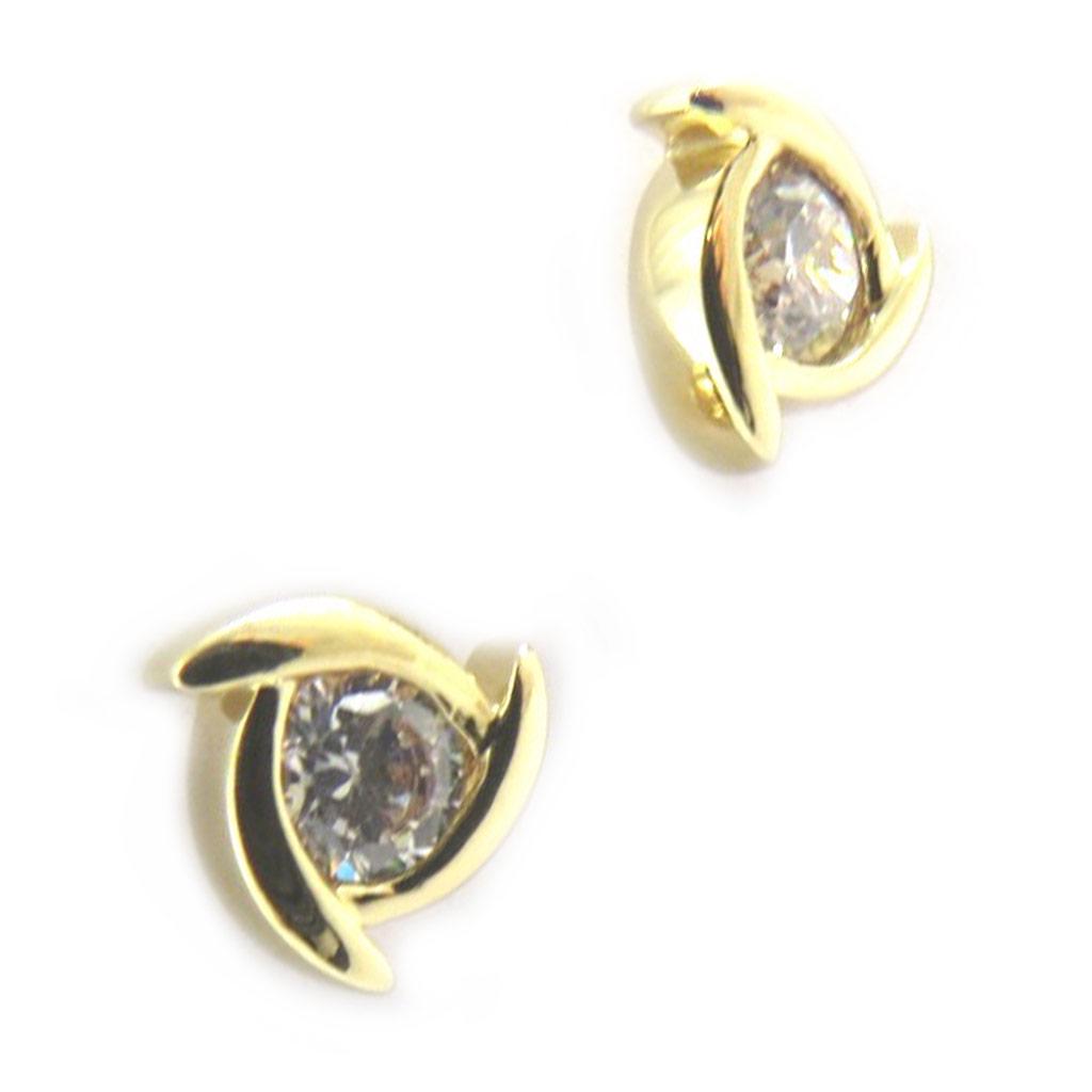 Les Trésors De Lily [M8919] - Vergoldete Ohrringe 'Sissi' Weißgold - 8 mm