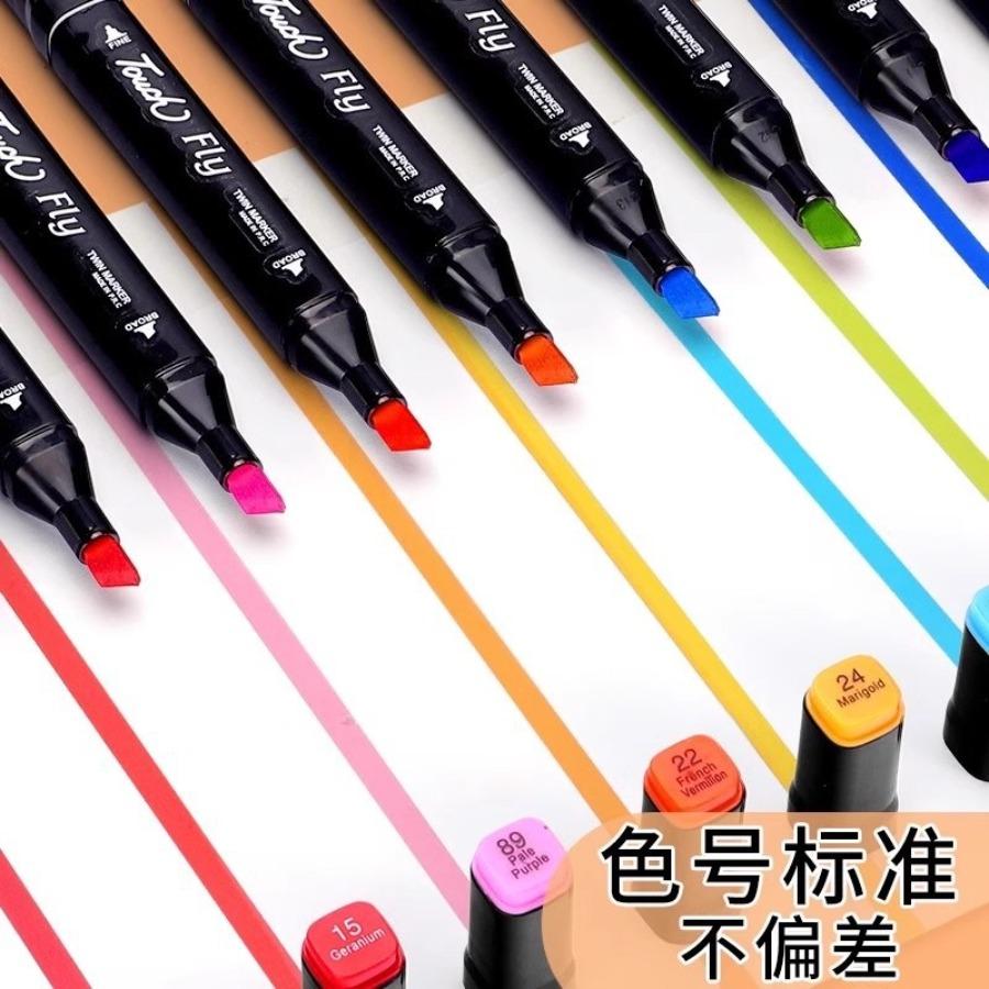 80 Stück/Set Marker-Set, Doppelkopf Alkohol Ölig Kinder Schüler Kunst Malerei Schnelltrocknend Pinsel 80-Farben Aquarellstift