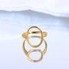 S925 Sterling Silver Gold-Plated Oval Open Ring with Bamboo Joint Design for Women