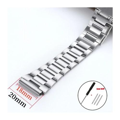 WAHRE Replacement Watch Strap for Casio F-91W, 18mm Stainless Steel Strap, F105, F108, A158W, A168, AE1200, AE1300 (Color: Silver, Size: 18mm)