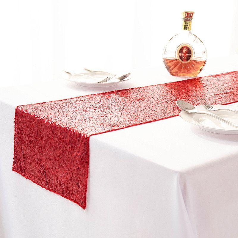 Sequin Glitter 12"x108" Table Runners Cover Sparkly Christmas Wedding Party