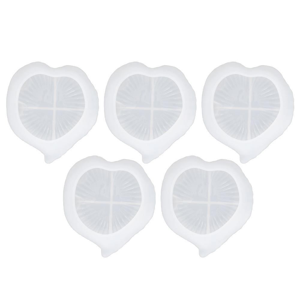 5pcs Moulding & Casting Leaf Resin Casting Mould Reusable Non-Stick Leaf Shaped Dish Mould White Silicone Mould Beginners Craft белый