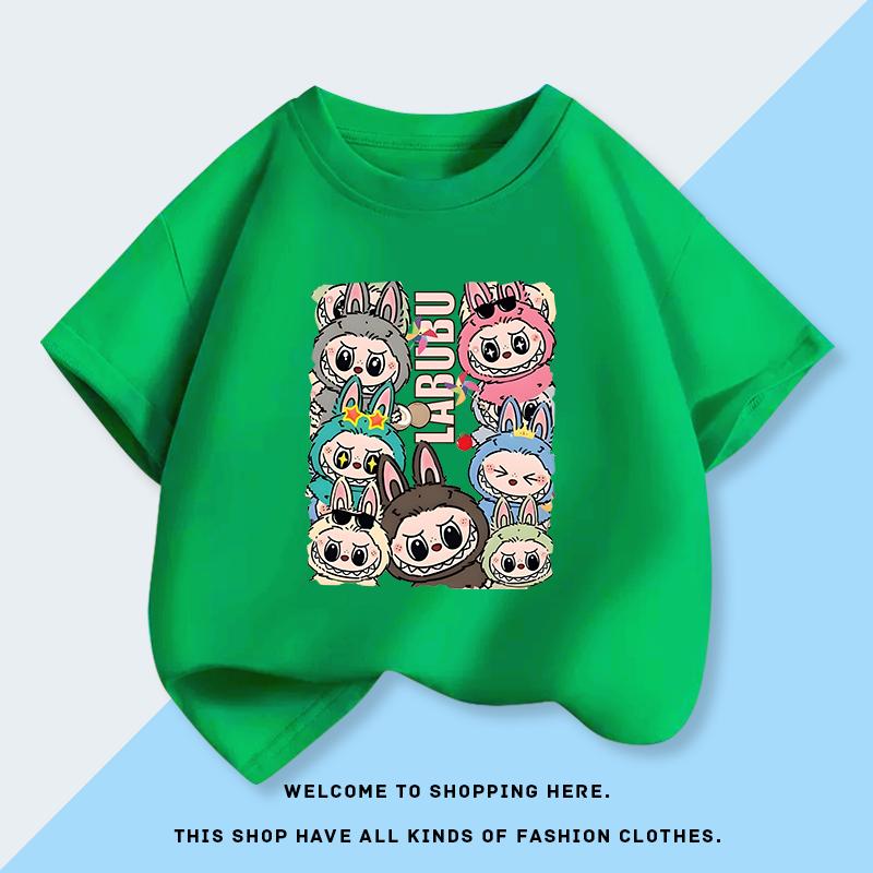 Labubu 3d Print Short-sleeved Children's T-shirt Fashionable Summer Clothes for Babies Half-sleeved Top for Big Kids