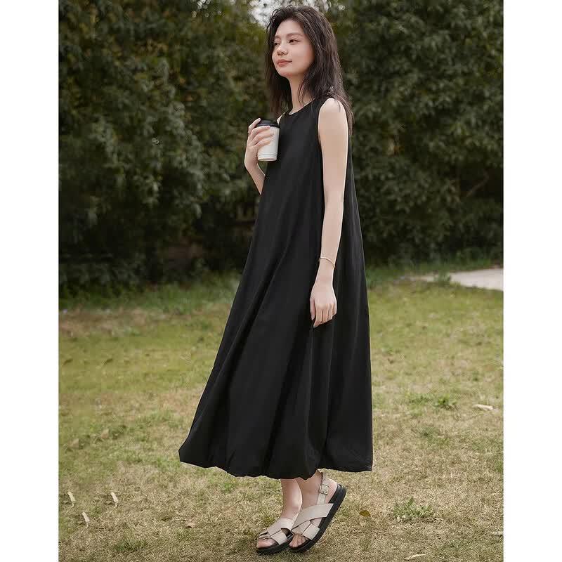 Demana Pure Cotton Sleeveless A-Line Midi Dress