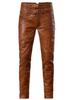 Stylish Men Track Quality Wear Jean's High Genuine Brown Leather Lambskin Pant's