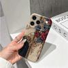 Opulent Premium Vintage Rose Baroque Damask Art Graphic Film Aesthetic Protective Shockproof Bumper Phone Case Cover For iPhone 14 15 16 Pro Max Plus