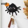 Stabiler Tragkrafthaken für Taschen Holz Spinne Wand Schlüssel Hut Handtuch, Niedlicher Cartoon Schwarz Dekorativer Montierter Organizer Feiertagsaufhänger, Gotisch