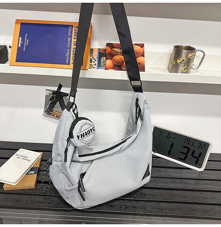 

Школьный рюкзак, парная сумка-мессенджер, повседневная, большой вместимости, модный брендовый рюкзак-пельмень, универсальная сумка-тоут на плечо в стиле милитари, спортивная, ленивая, нишевая сумка серый