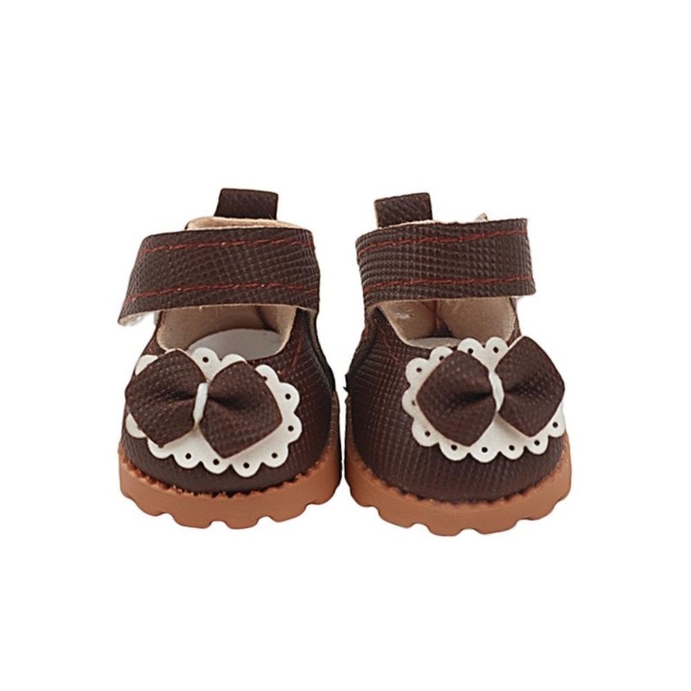 Accessories 3.5*2.3cm Doll Shoes PU Material Leather Material Leather Shoes 17cm Size Bow Tie Design Doll Shoes Gift
