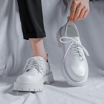 Thick-Soled White Small Leather Shoes Men'S Extra Large Size 45 46 Big Head Leather Shoes 2135-R