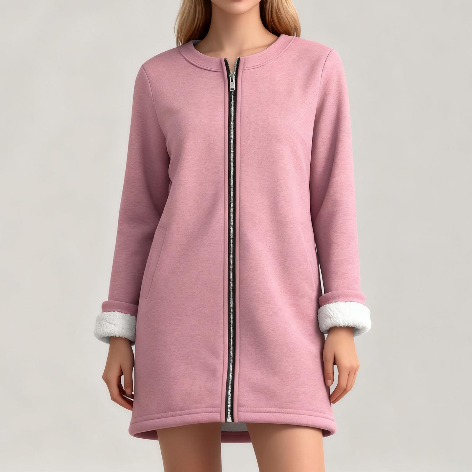 

Женская модная однотонная повседневная легкая хлопковая куртка с длинными рукавами XL розовый