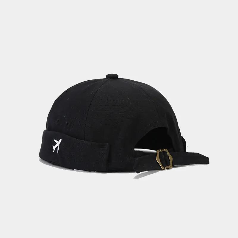 Four Seasons Cotton Cartoon Aircraft Embroidery Docker Cap Brimless Hat Beanie Hats Landlord Sailor Cap Men and Women 104