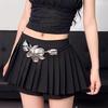 1PC Exaggerated Gold Tulip Flower Belt with Skirt Pants Decorative Retro Small Fragrant Black Leather Rope Waist Chain