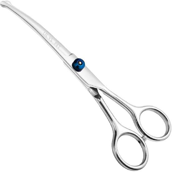 LILYS PET 6.5  Right-handed Pet Round-Tip Grooming Stainless steel Safety Grooming for Dogs and Cats (Curved Scissor)