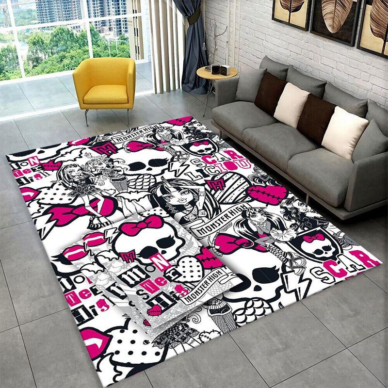 Cartoon Monster High Draculaura Vampire Non-Slip Area Rug for Living Room,Bedroom,Playroom,Soft Carpet Floor Mat Home Decor Rug