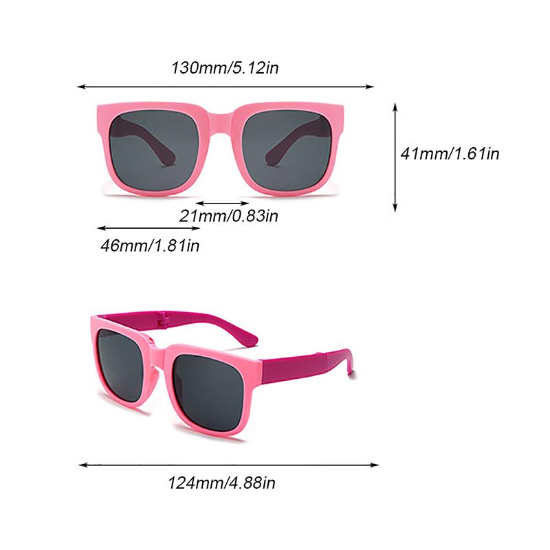 Kids Outdoor Foldable Sunglasses Baby Boys Girls Travel Goggle Shades Eyewear Vintage Square Frame Uv Sun Glasses For Childre