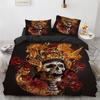 Ložní souprava s lebkami 3D potisk Vzor teroristických lebek Úsměv ducha King Queen Size Pro halloweenskou dekoraci Děti Dospívající Muži Povlak na přikrývku