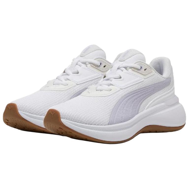Puma Pantofi de alergare cu vârf jos, confortabili, la modă, durabili, respirabili, cu amortizare moale, sneaker pentru femei, alb 312647-01