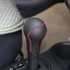 Custom Genuine Leather Gear Knob Cover For Nissan March AT Car on The Gear Shift Knob Gear Stick Case PPC Gear Shift Collar