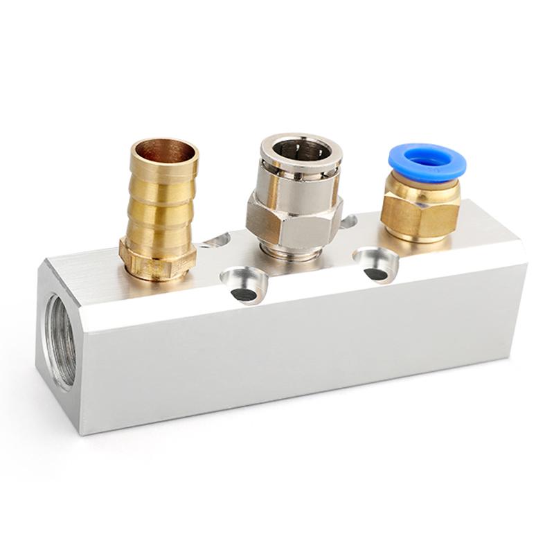 Aluminium Splitter 1/2" Pt Thread Port 2 3 4 5 6 7 8 9 10 Way 1/4 Pneumatic Air Manifold Distributor Connector