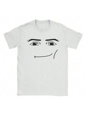 Anime Robot Robloxs Face Cotton T-Shirts Women Fun Tees Crew Neck Short Sleeve T Shirts Women Men Clothing Harajuku T Shirts