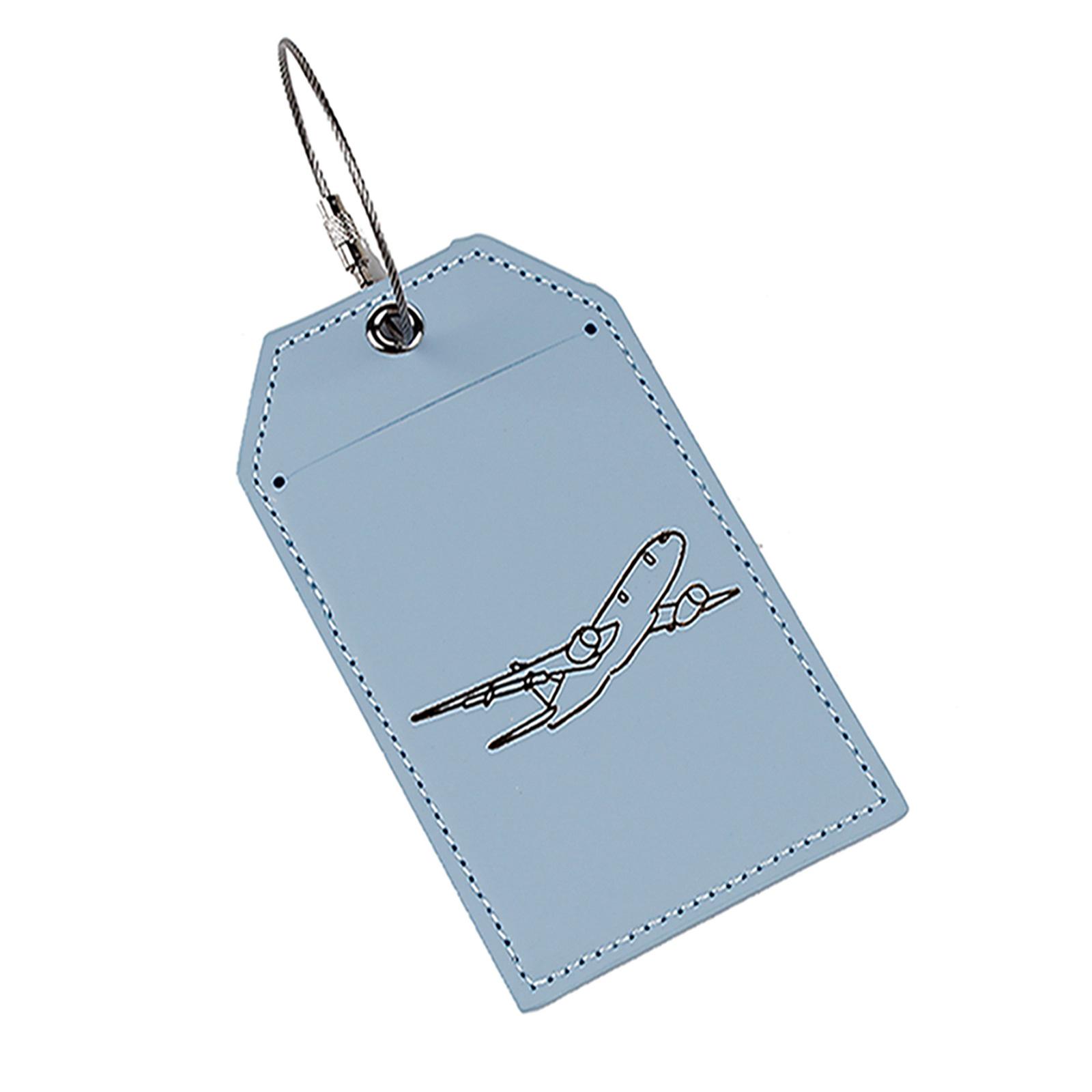 

Бирки для багажа из искусственной кожи Практичные багажные бирки Бирки для карточек Посадочные бирки для путешествий Бирки для чемоданов со стальными петлями для сумок синий
