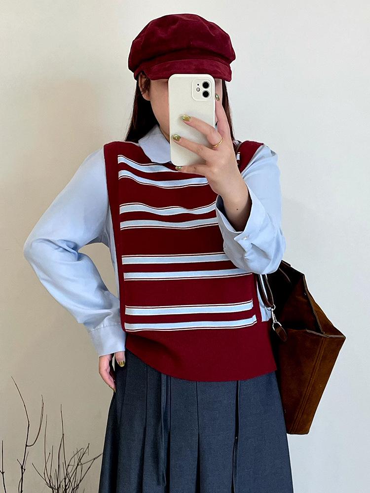 Pulover Dama Plus Size Blocuri de Culoare Guler Polo Patchwork - Tricotaje Subțiere Două Piese pentru Iarna 2025