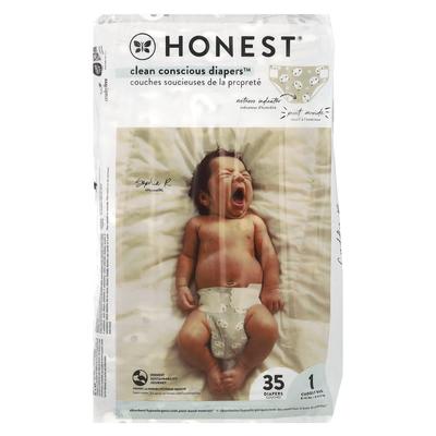 Clean Conscious Diapers™, beden 1, 8-14 lbs, panda, 35 adet bez