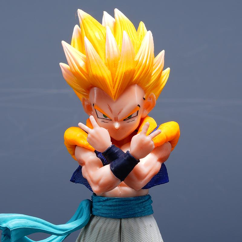 17cm Gotenks Model Doll Dragon Ball Desktop Ornament Super Saiyan Action Figures Statue Garage Kit Children Toy Gifts S Round Sensory Compression