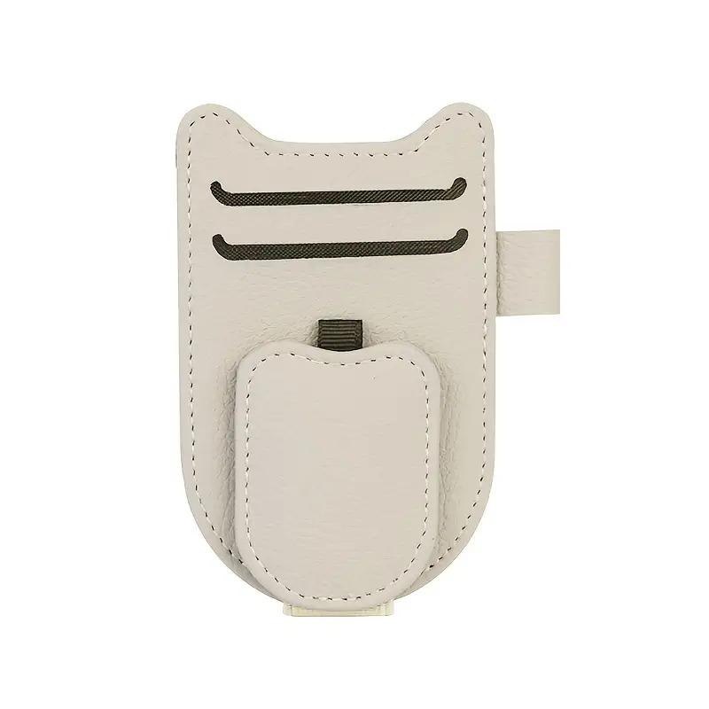Magnetic Car Glasses Clip Sun Visor Sunglasses Holder Multifunctional PU Eyeglasses Hanger Portable Ticket Card Clip Auto Parts