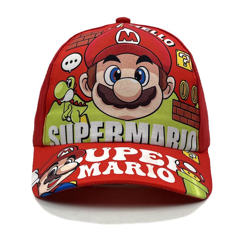 Super Mario Bros Pattern Kids Baseball Cap With Cotton Material And Sun Block For Outdoor Activities