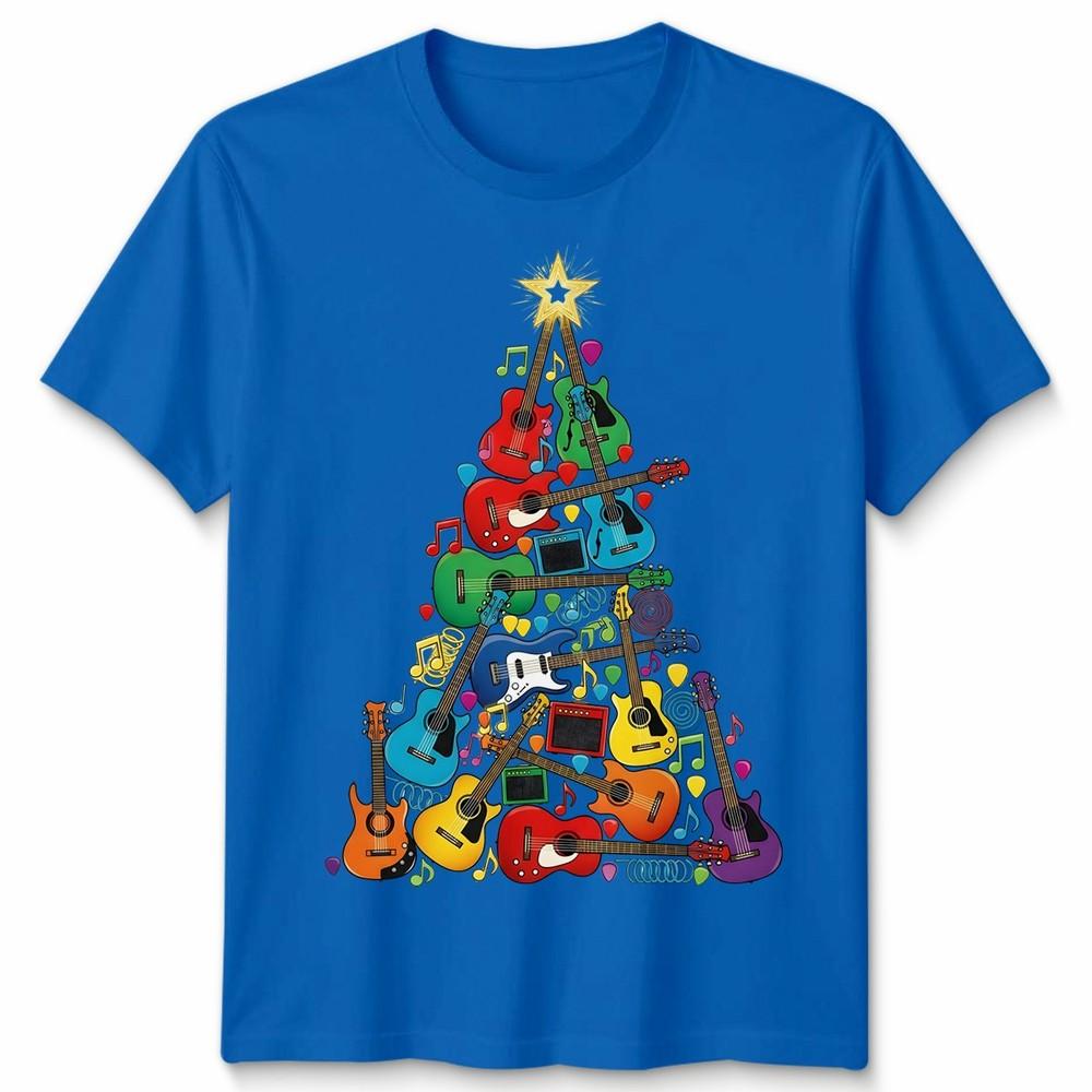 Guitar Christmas Tree Holidays Unisexs TShirt Unisexs Tee Graphic Unisex Music