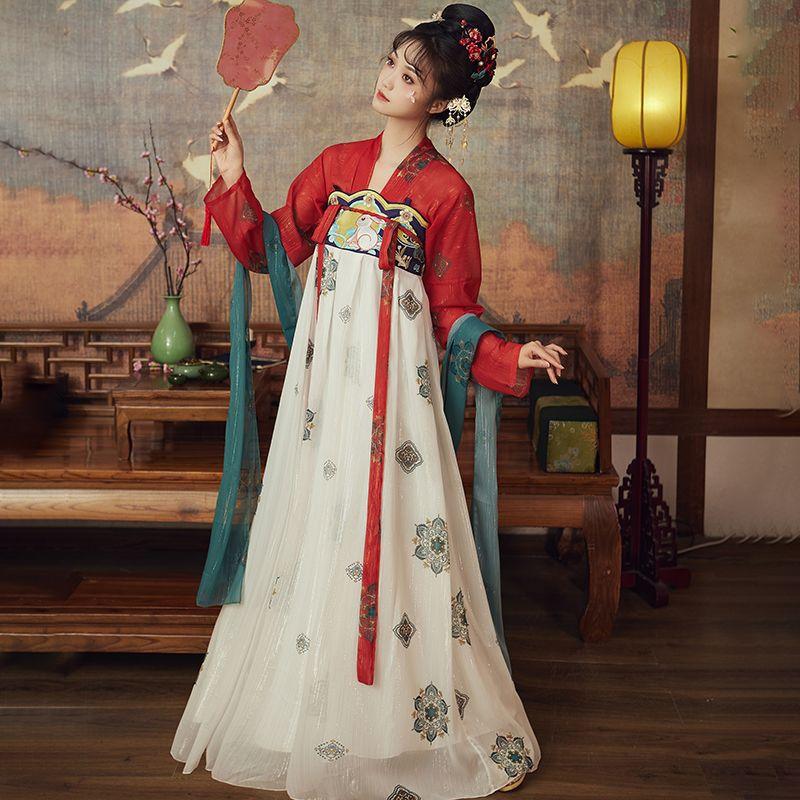 Nová dámska sukňa Hanfu Dunhuang Chang'e princezná v štýle Tang v štýle hrudníka Ru Slimming Festival Kostýmový kostým
