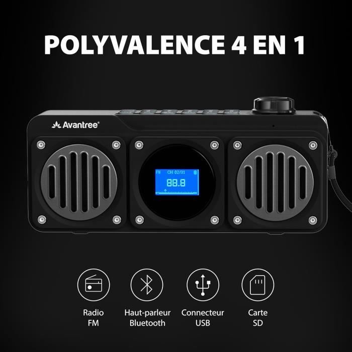 Enceinte Bluetooth Portable - AVANTREE - Boombyte - Radio FM - 14W - Autonomie 18H