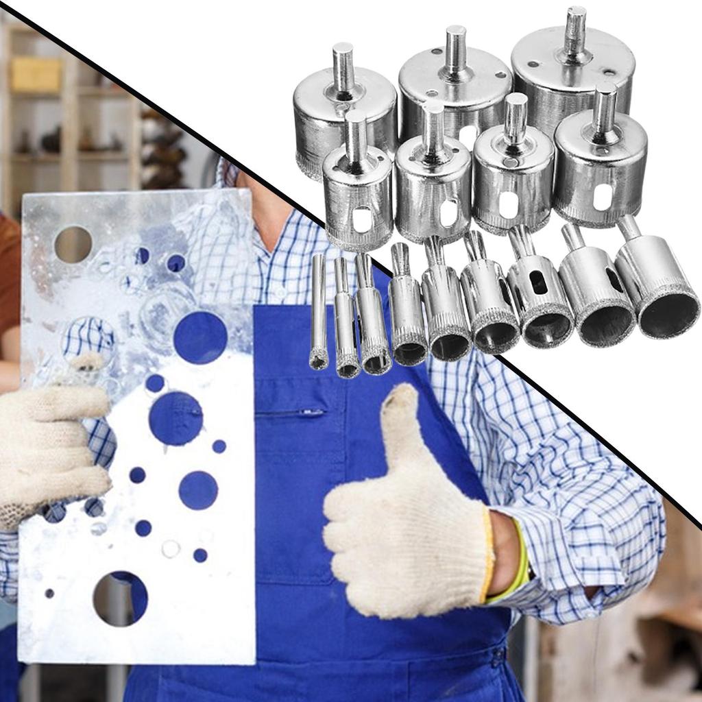 Drill Bit Set 16 Pieces Ceramic Tile Drill Bits Carbon Steel Tile Hole Cutter For Ceramic Marble Granite Stone Cutting Pot