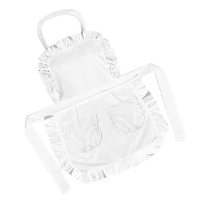 Kochschürzen Retro Rüschenschürze Kellnerschürze Dienstmädchen Cosplay Schürze Küchenschürze Prinzessinnenschürze mit Taschen für den täglichen Gebrauch