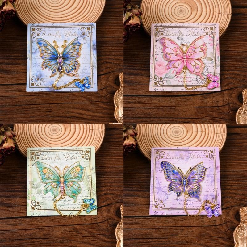 Retro Butterfly Bookmarks with Chain Butterfly Bookmarks Novel Fiction Book Page Holder for Book Lover Reading Gifts