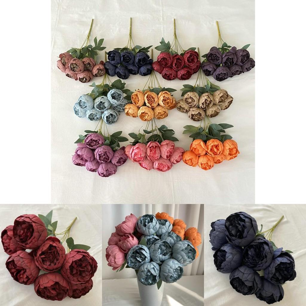 Faux Peony Bouquet With 7 Heads For Indoor Outdoor Decoration And Events