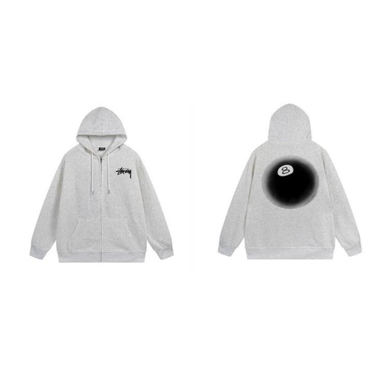 Mens Hooded Zip-Up Fleece-Lined Sweatshirt With Letter Print Casual Oversized Pullover Winter Jacket