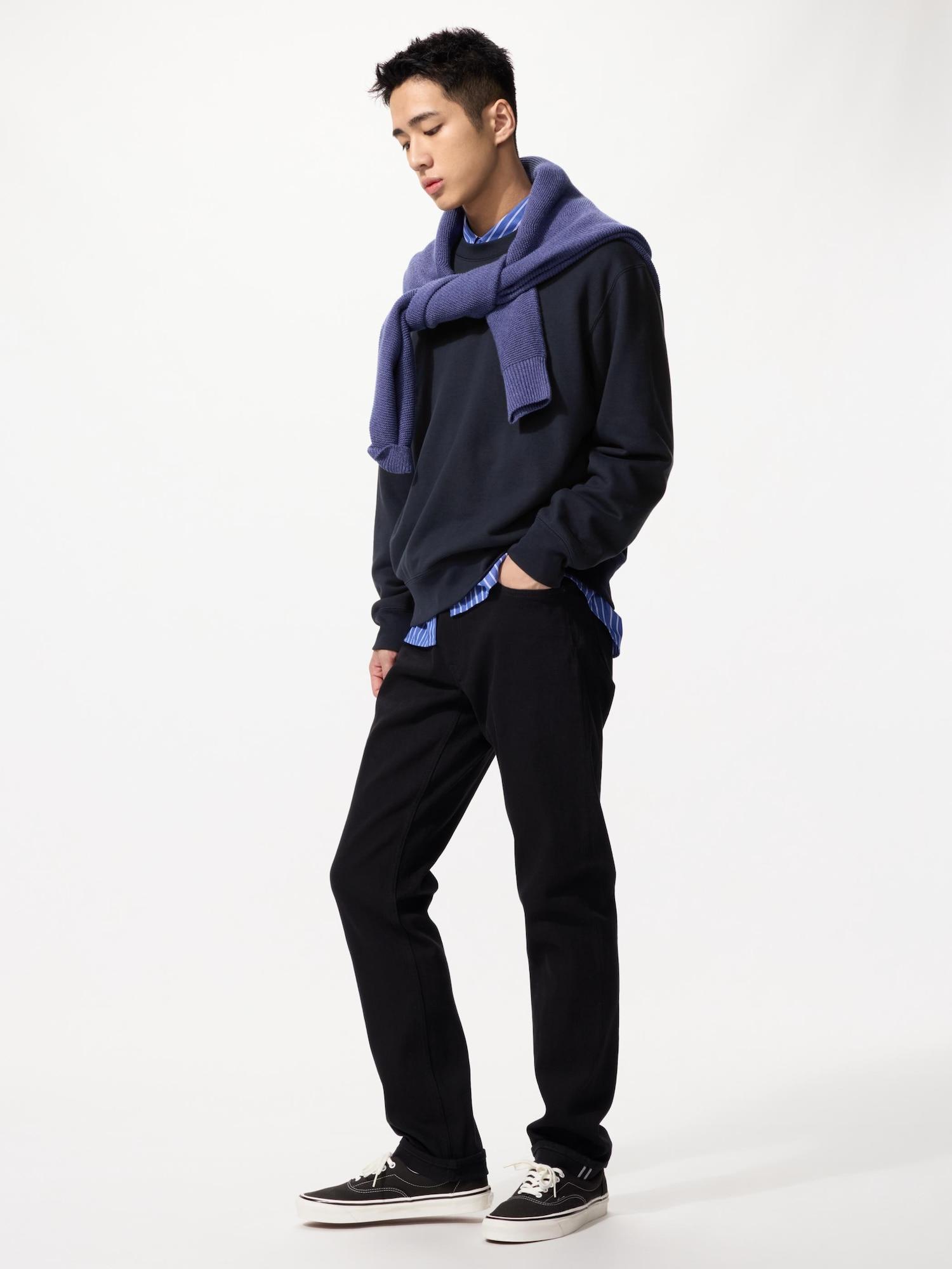 

Uniqlo Япония Узкие прямые джинсы Джинсы с кромкой Длинная длина 09 BLACK/28