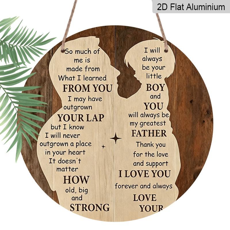 

2D Flat Retro Aluminum Wall Decorations in Various Sizes. American-style Father-son Silhouette Wall Hangings, Perfect for Home Décor and Gifts 20*20cm