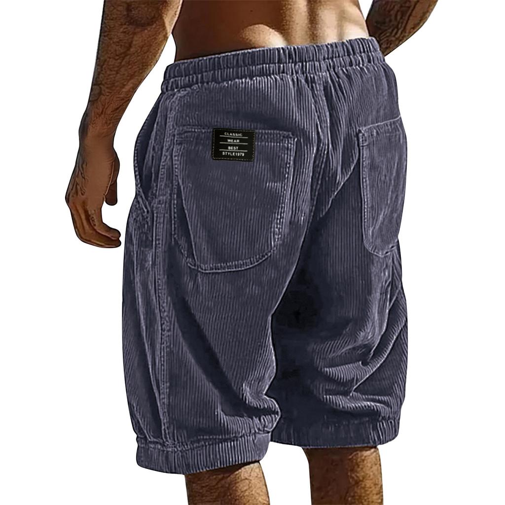 Men's Summer Striped Athletic Shorts Men's Multi-Pocket Casual Shorts