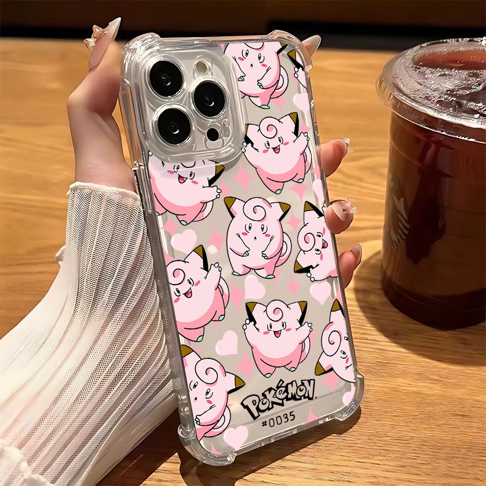 Cute Anime Pokemons Phone Case For IPhone 16e 16 15 14 13 12 11 Mini Pro Max X XR XSMax 7 8 Plus Anti Fall Transparent Cover