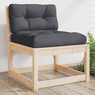 Vidaxl Garden Seat With Cushions, Solid Pine Wood