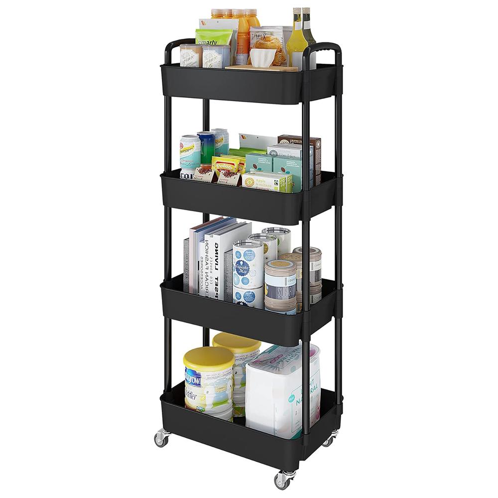 Kitchen Movable Trolley Storage Rack, Bedroom Bathroom Floor Standing Multi-layer Snack Rack, Baby Product Storage Rack